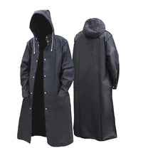 Waterproof Black Hooded Long Coat