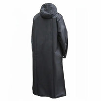 Waterproof Black Hooded Long Coat