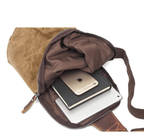 Waterproof Canvas Crossbody Bag With Anti-Theft Pocket