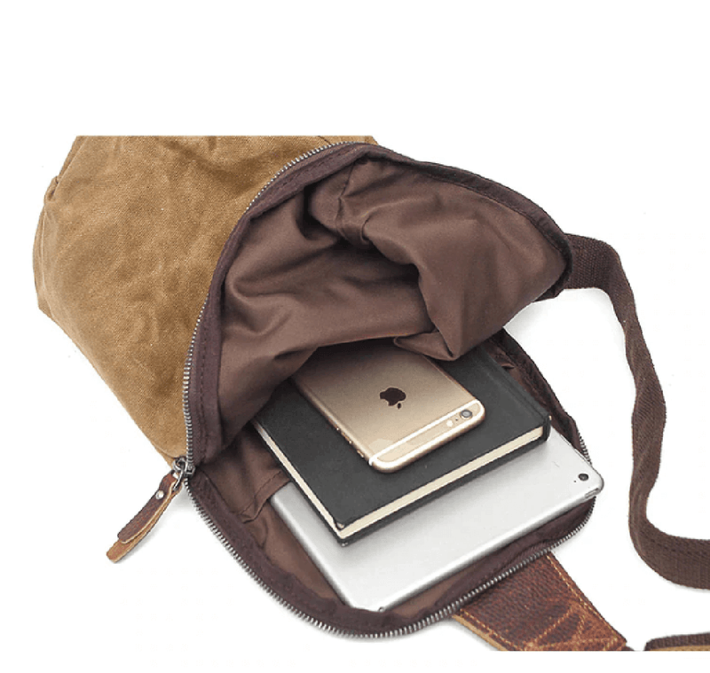 Waterproof Canvas Crossbody Bag With Anti-Theft Pocket