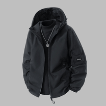 Waterproof Casual Hooded Jacket With Zip Pockets