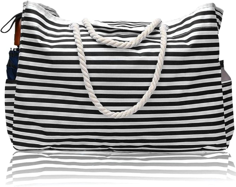 Waterproof Extra Large Beach Tote Bag With Bonus Travel Pouch