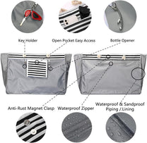 Waterproof Extra Large Beach Tote Bag With Bonus Travel Pouch