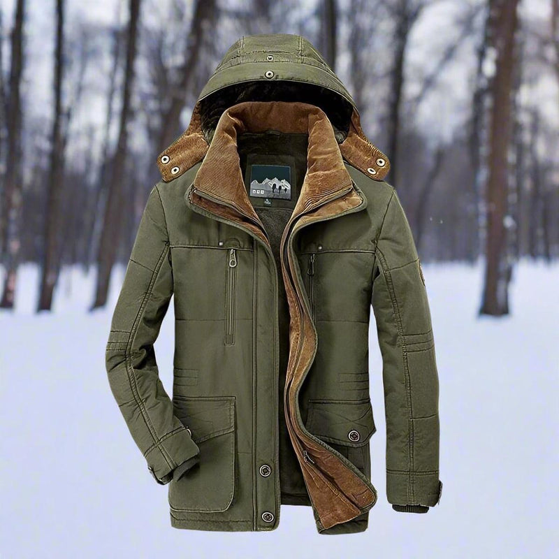 Waterproof Faux Fur Lined Men&#39;s Parka Jacket