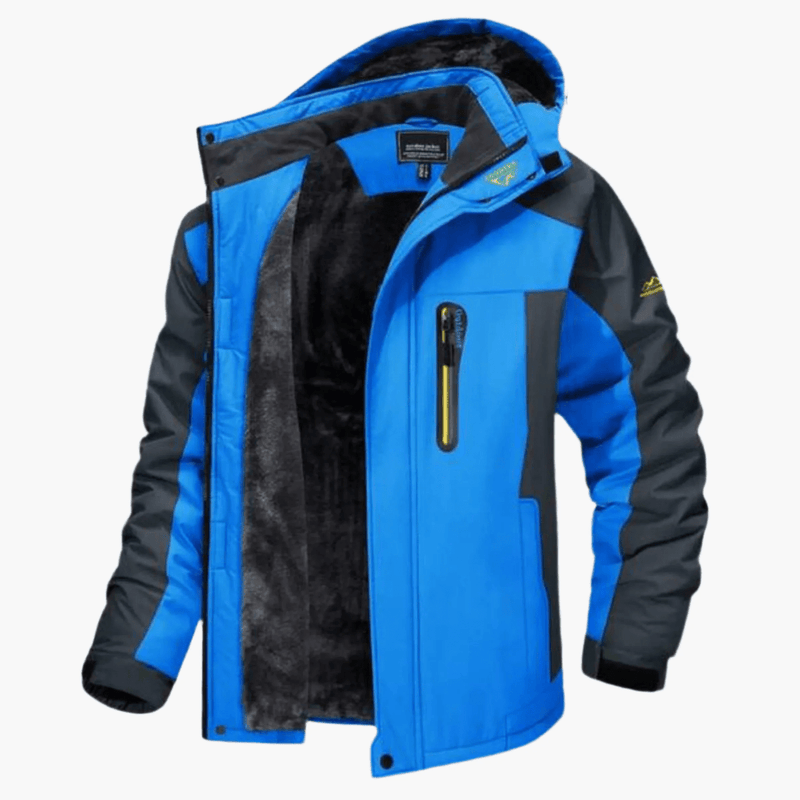 Waterproof Fleece-Lined Hooded Jacket For Outdoor Activities