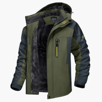 Waterproof Fleece-Lined Hooded Jacket For Outdoor Activities