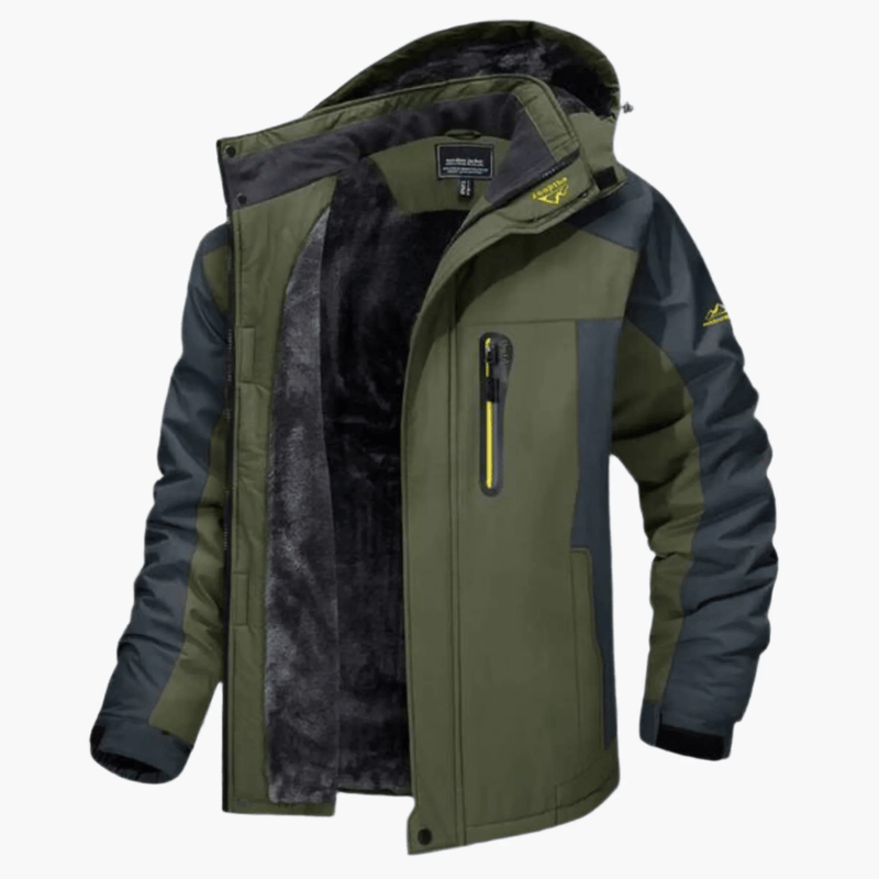 Waterproof Fleece-Lined Hooded Jacket For Outdoor Activities
