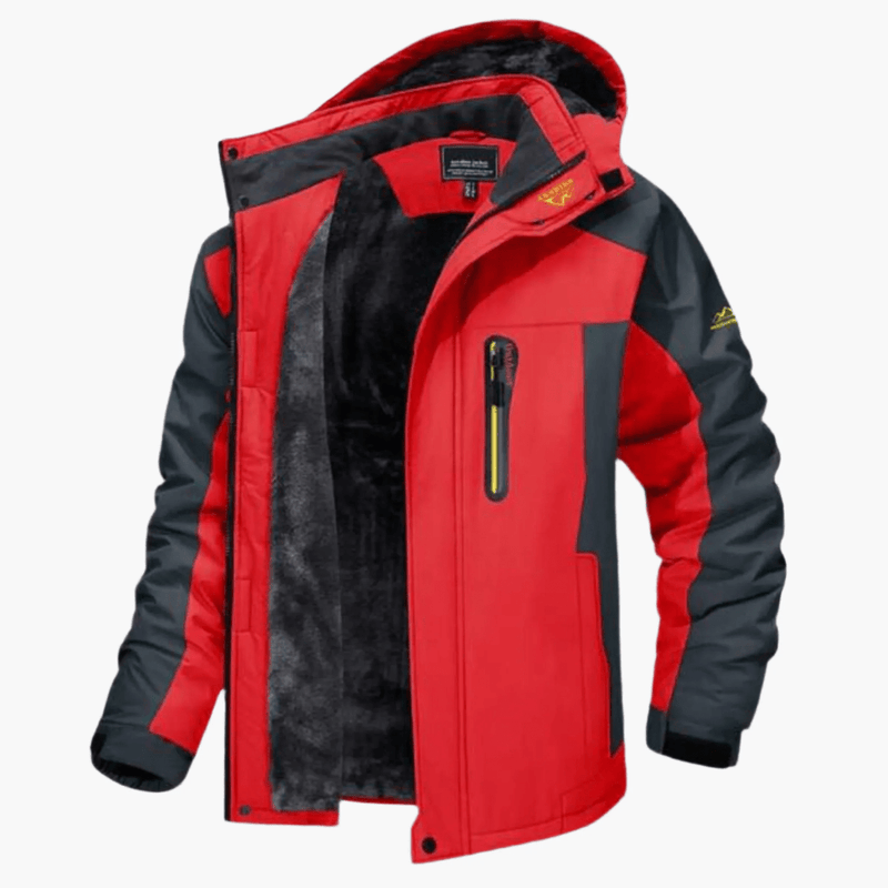 Waterproof Fleece-Lined Hooded Jacket For Outdoor Activities