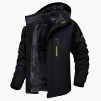 Waterproof Fleece-Lined Hooded Jacket For Outdoor Activities