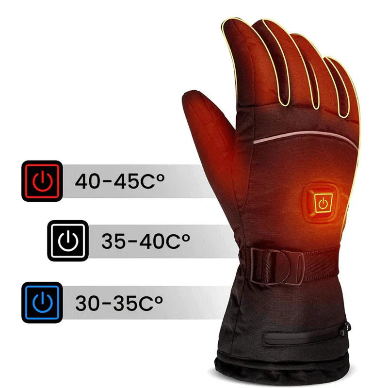 Waterproof Heated Winter Gloves With Touchscreen Compatibility