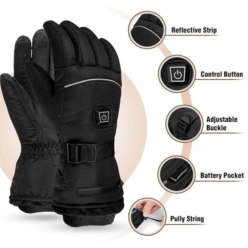 Waterproof Heated Winter Gloves With Touchscreen Compatibility