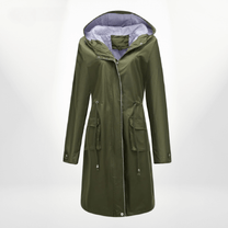 Waterproof Hooded Trench Coat With Adjustable Fit