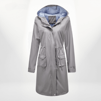 Waterproof Hooded Trench Coat With Adjustable Fit