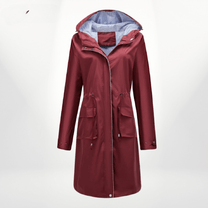 Waterproof Hooded Trench Coat With Adjustable Fit