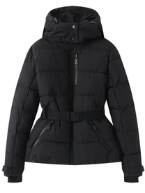 Waterproof Insulated Puffer Ski Jacket With Belt