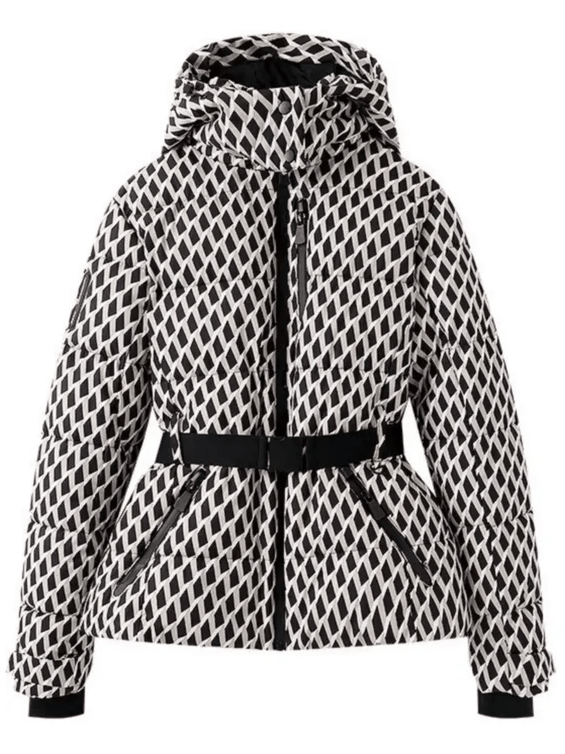 Waterproof Insulated Puffer Ski Jacket With Belt