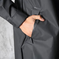 Waterproof Knee-Length Raincoat With Adjustable Hood