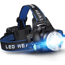 Waterproof LED Headlamp With Zoom &amp; Rechargeable Battery For Outdoor Activities
