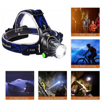 Waterproof LED Headlamp With Zoom &amp; Rechargeable Battery For Outdoor Activities