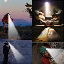 Waterproof LED Headlamp With Zoom &amp; Rechargeable Battery For Outdoor Activities