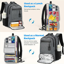 Waterproof Laptop And Lunch Backpack With USB Charging Port