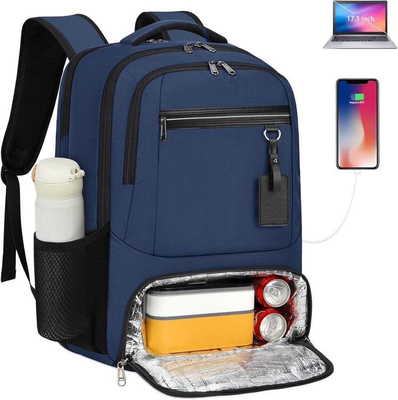 Waterproof Laptop And Lunch Backpack With USB Charging Port