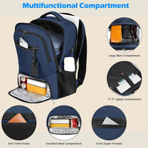 Waterproof Laptop And Lunch Backpack With USB Charging Port
