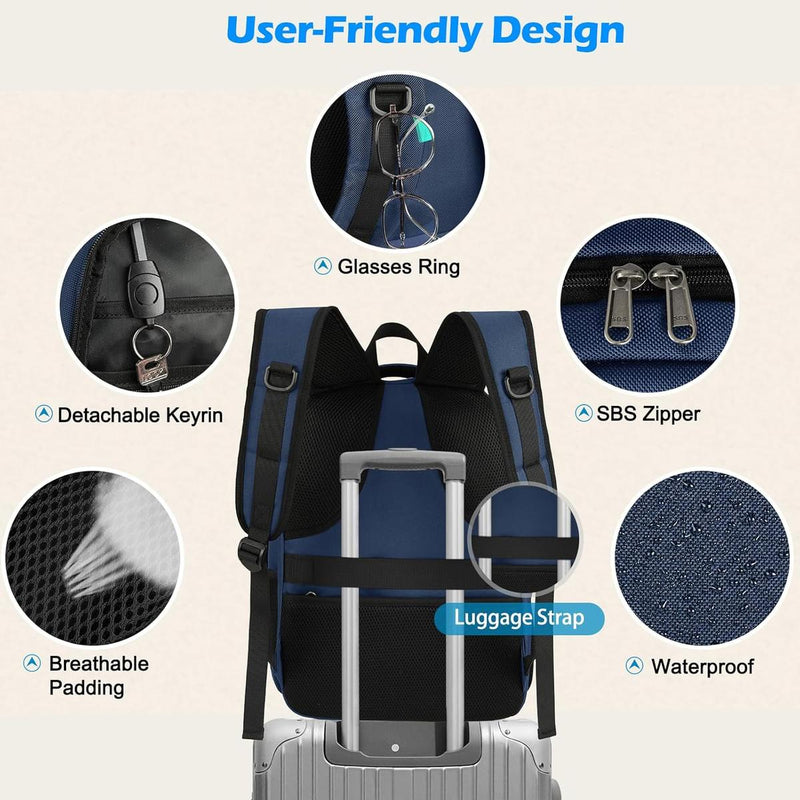Waterproof Laptop And Lunch Backpack With USB Charging Port