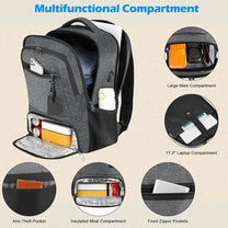 Waterproof Laptop And Lunch Backpack With USB Charging Port