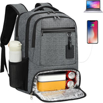 Waterproof Laptop And Lunch Backpack With USB Charging Port