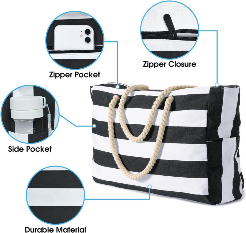 Waterproof Large Bag With Zip Closure For Work And Leisure