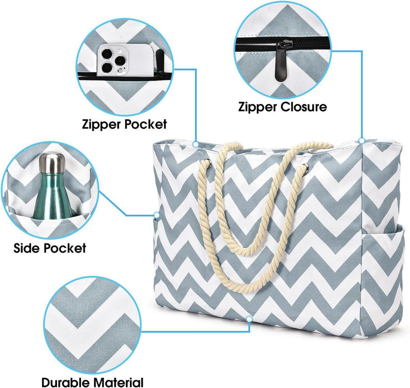 Waterproof Large Bag With Zip Closure For Work And Leisure