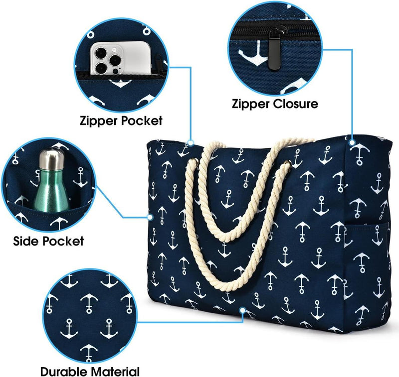 Waterproof Large Bag With Zip Closure For Work And Leisure