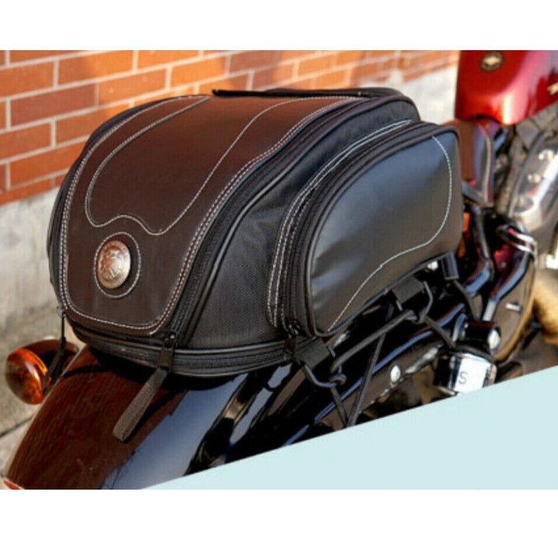 Waterproof Motorcycle Tail Bag With Expandable Storage