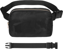 Waterproof Nylon Hip Bag With Adjustable Strap And Multiple Compartments