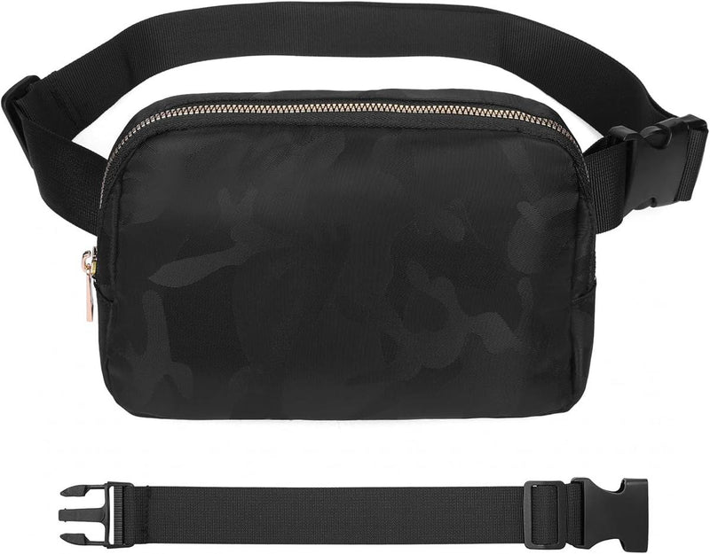 Waterproof Nylon Hip Bag With Adjustable Strap And Multiple Compartments