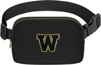 Waterproof Nylon Hip Bag With Adjustable Strap And Multiple Compartments