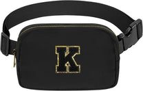 Waterproof Nylon Hip Bag With Adjustable Strap And Multiple Compartments