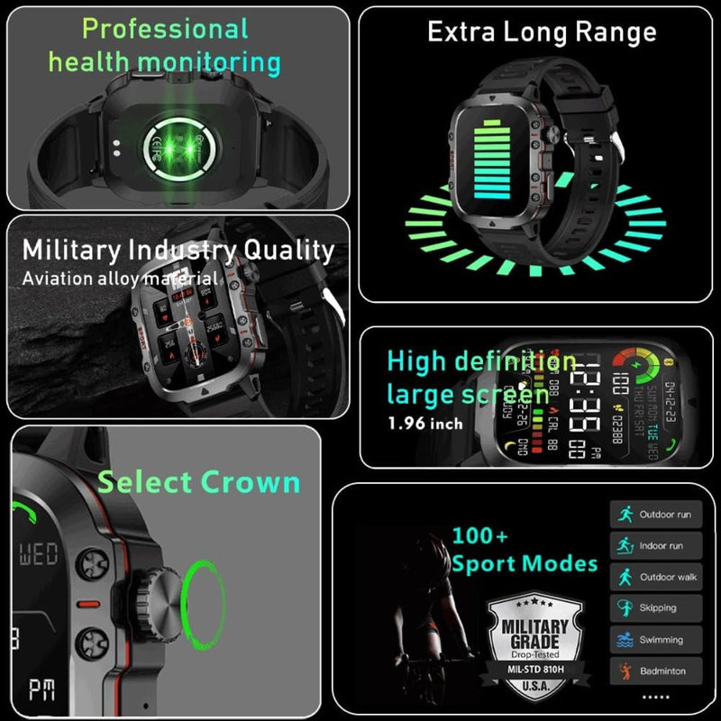 Waterproof Outdoor Smartwatch With Health Monitoring