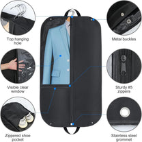 Waterproof Oxford Garment Bag With Side Pleat And Pockets - Buy 1 Get 1 Free