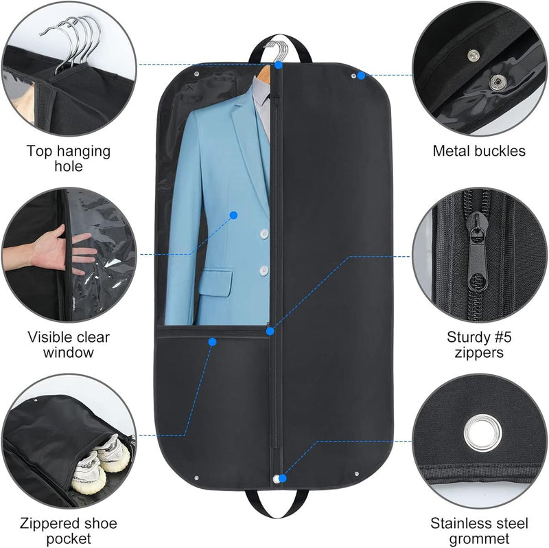 Waterproof Oxford Garment Bag With Side Pleat And Pockets - Buy 1 Get 1 Free