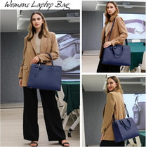 Waterproof PU Leather Laptop Bag For Women With Multi-Compartment Design