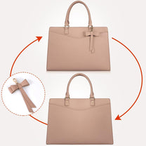 Waterproof PU Leather Laptop Bag For Women With Multi-Compartment Design