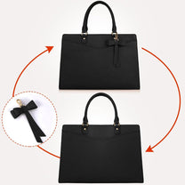 Waterproof PU Leather Laptop Bag For Women With Multi-Compartment Design