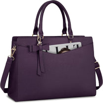 Waterproof PU Leather Laptop Bag For Women With Multi-Compartment Design