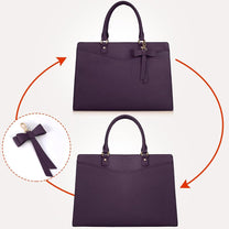 Waterproof PU Leather Laptop Bag For Women With Multi-Compartment Design