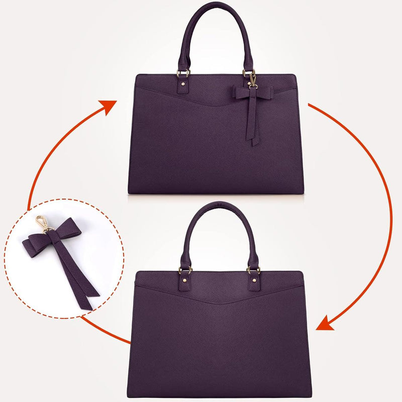 Waterproof PU Leather Laptop Bag For Women With Multi-Compartment Design