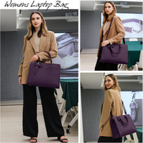 Waterproof PU Leather Laptop Bag For Women With Multi-Compartment Design