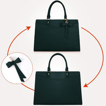 Waterproof PU Leather Laptop Bag For Women With Multi-Compartment Design