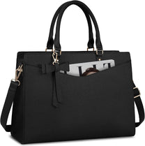 Waterproof PU Leather Laptop Bag For Women With Multi-Compartment Design